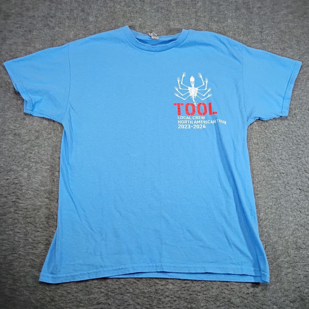 Tool Band T-Shirt Mens Large Blue North American Tour 2023-2024 Gildan Crew